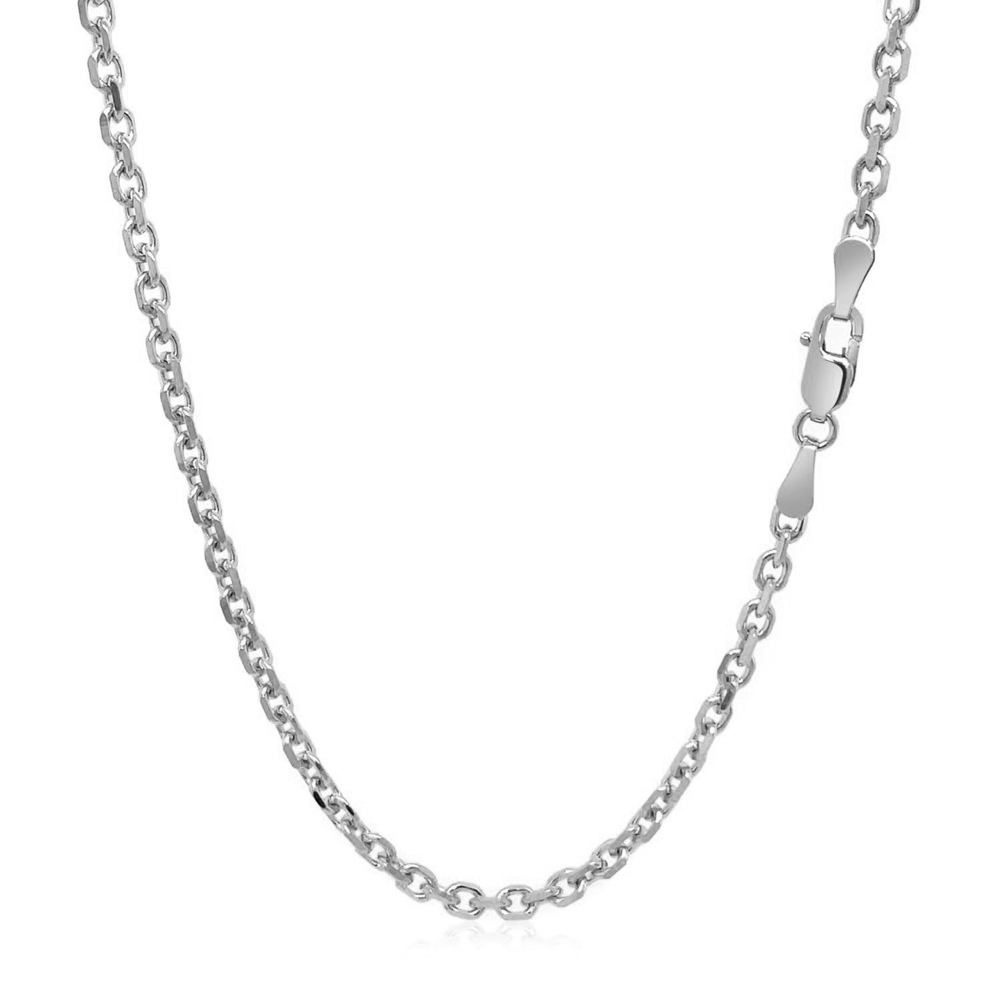 14k White Gold Diamond Cut Cable Link Chain (2.60 mm)
