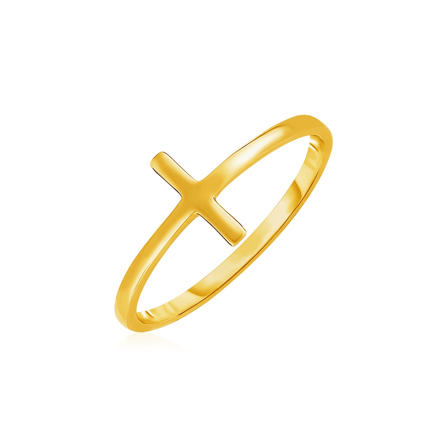 14k Yellow Gold Cross Motif Ring(1.50 mm)