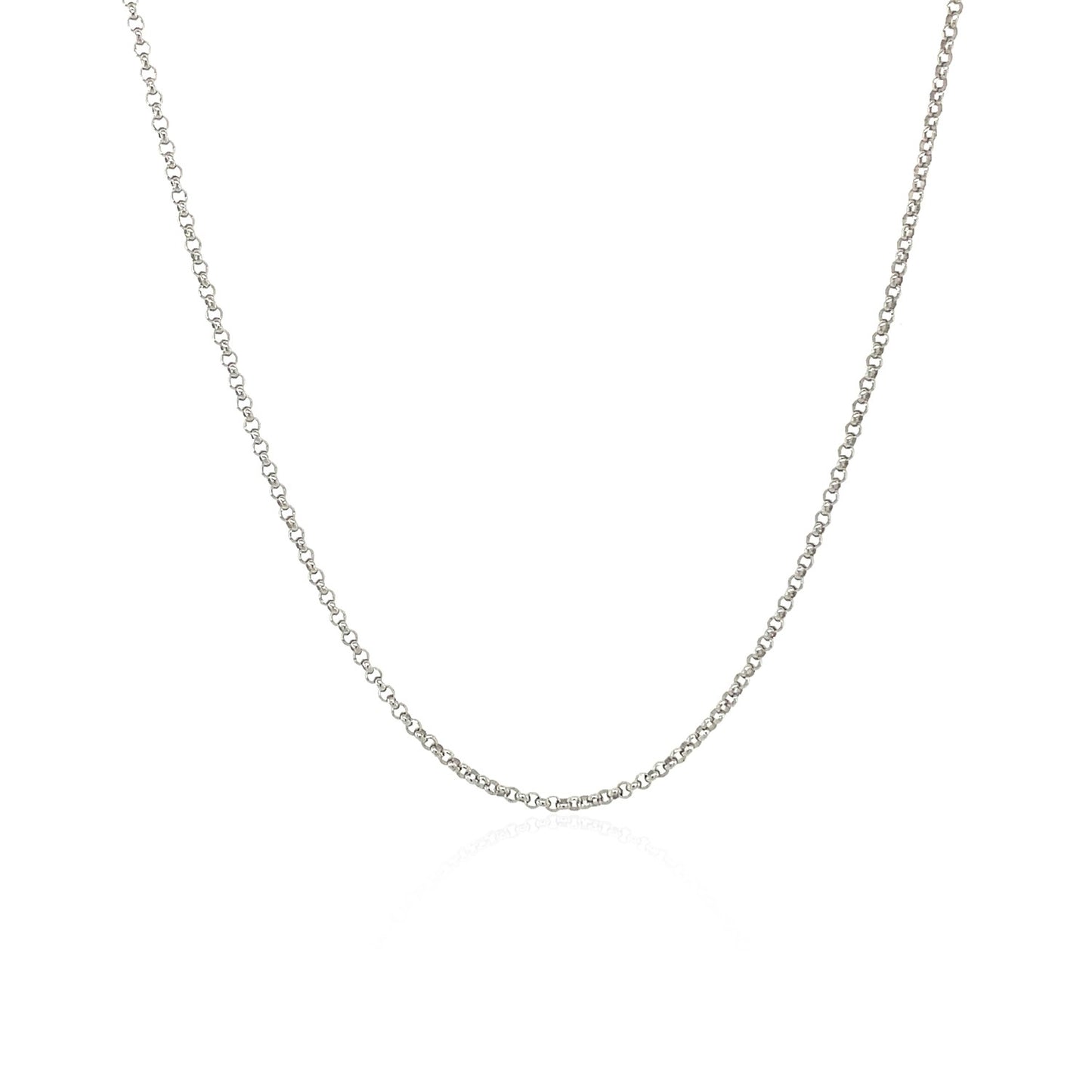 14k White Gold Diamond Cut Rolo Chain (1.10 mm)