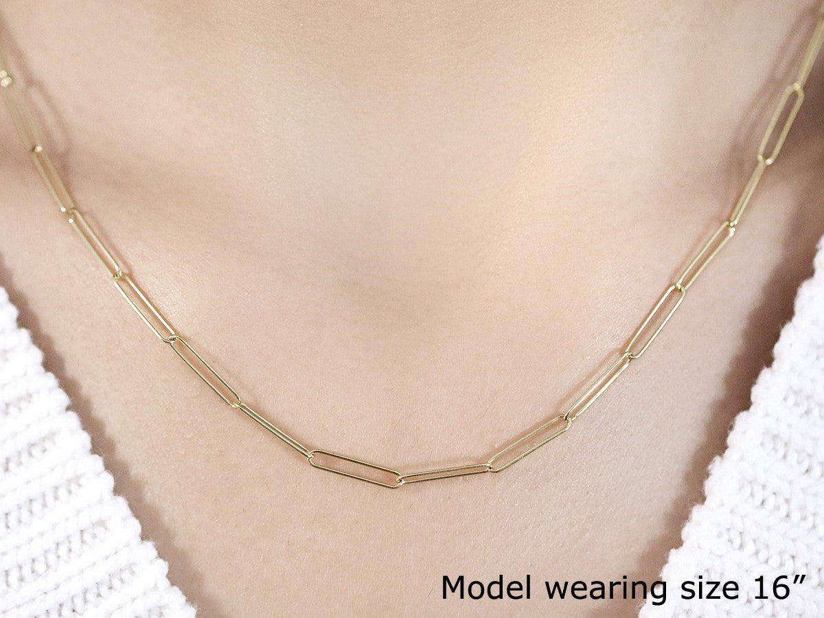 14k Yellow Gold Wire Paperclip Chain (2.70 mm)