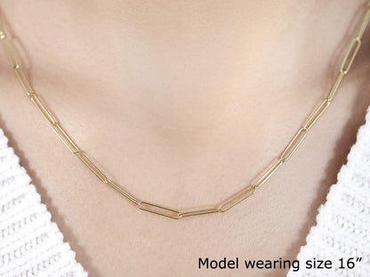 14k Yellow Gold Wire Paperclip Chain (2.7 mm)