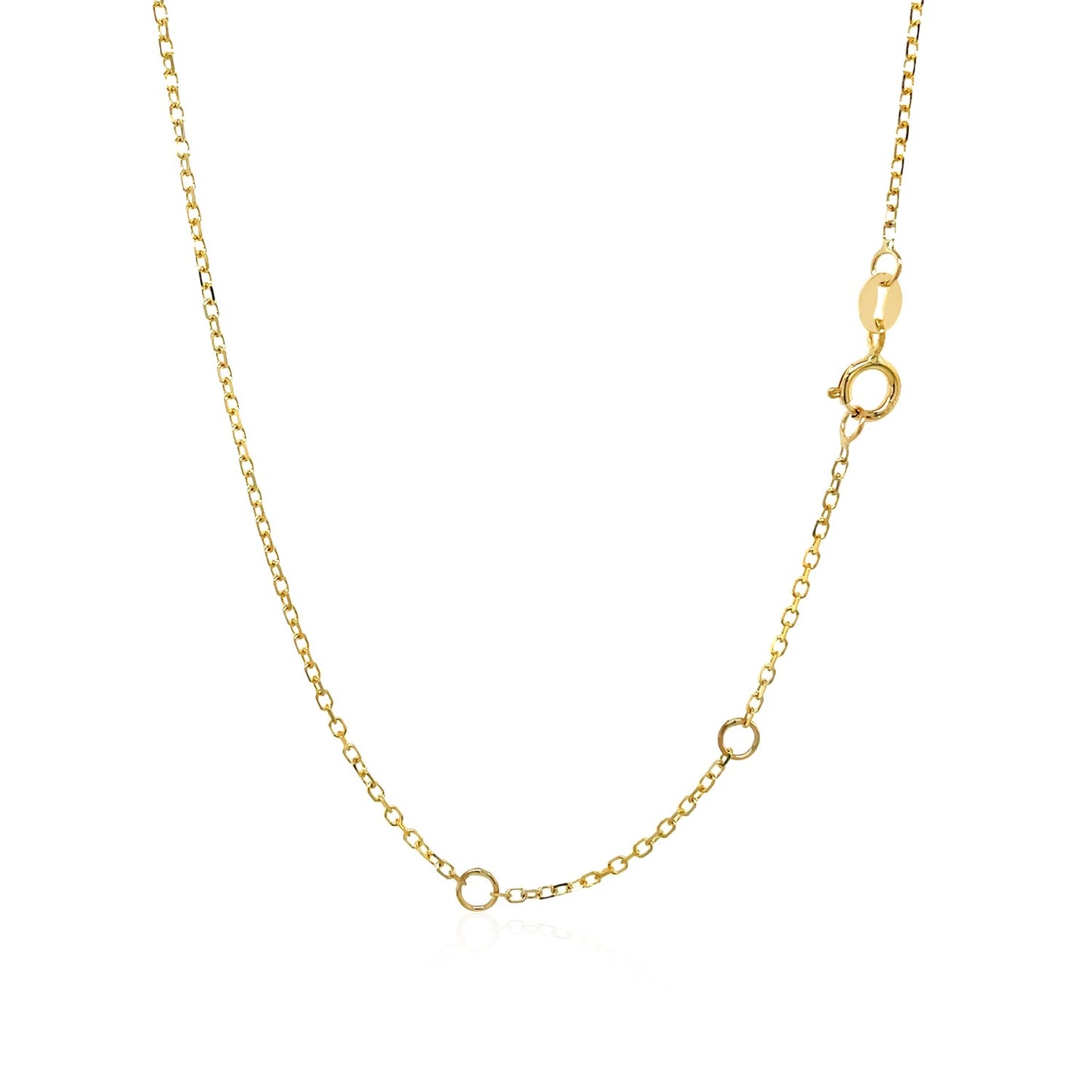 14k Yellow Gold 17 inch Necklace with Round Onyx