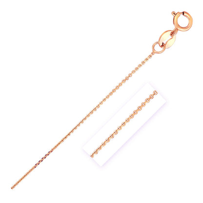 14k Rose Gold Diamond Cut Cable Link Chain (0.68 mm)