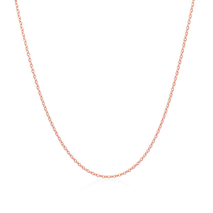 14k Pink Gold Oval Cable Link Chain (0.97 mm)