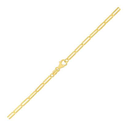 10K Yellow Gold Paperclip Bracelet  (2.50 mm)