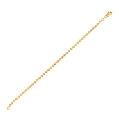 Moon Cut Bead Chain Bracelet in 14k Yellow Gold  (3.00 mm)