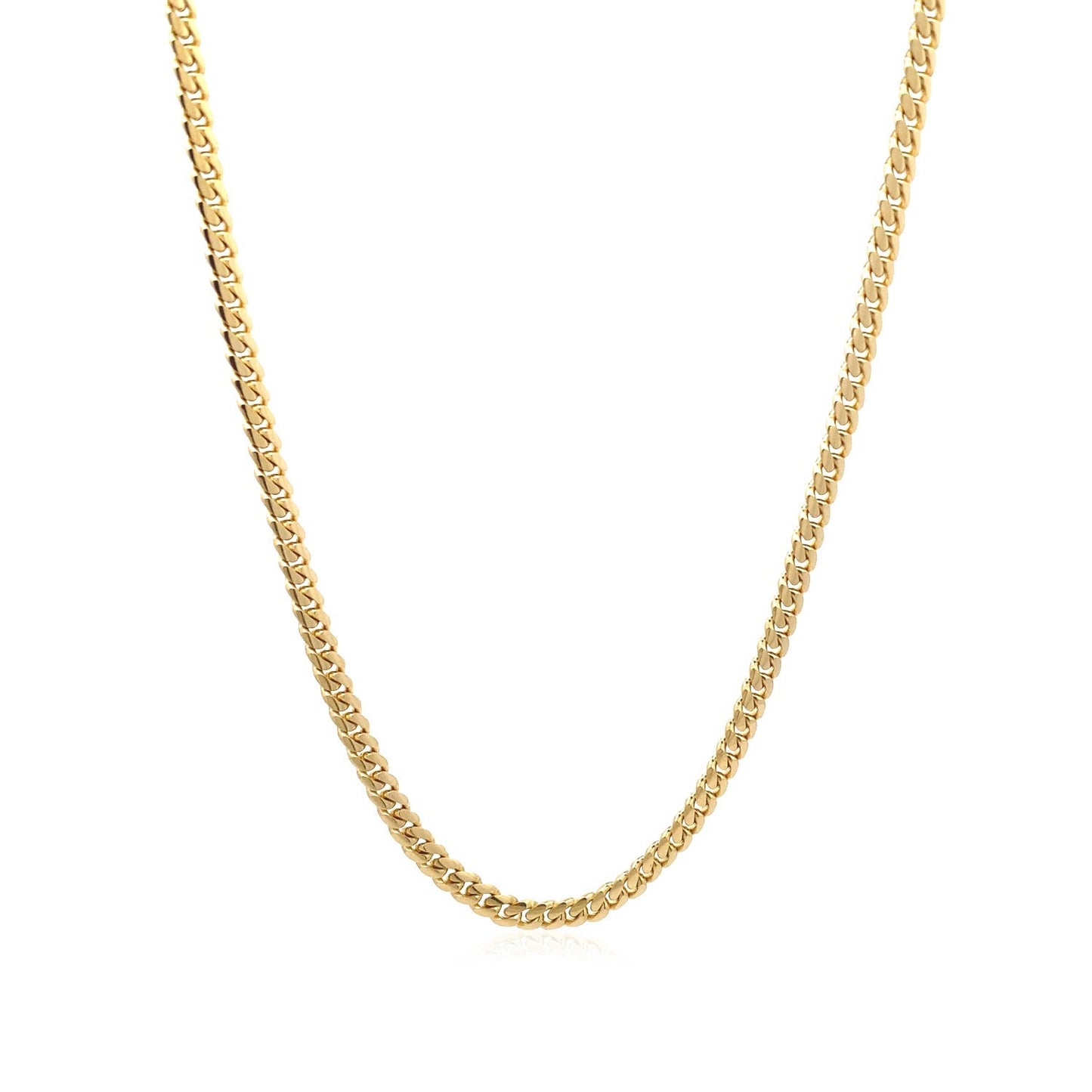 10k Yellow Gold Classic Solid Miami Cuban Chain (3.20 mm)