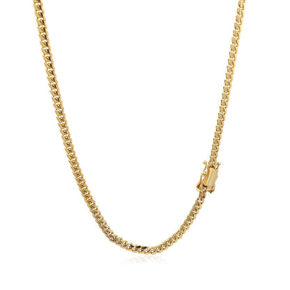 10k Yellow Gold Classic Solid Miami Cuban Chain (3.20 mm)