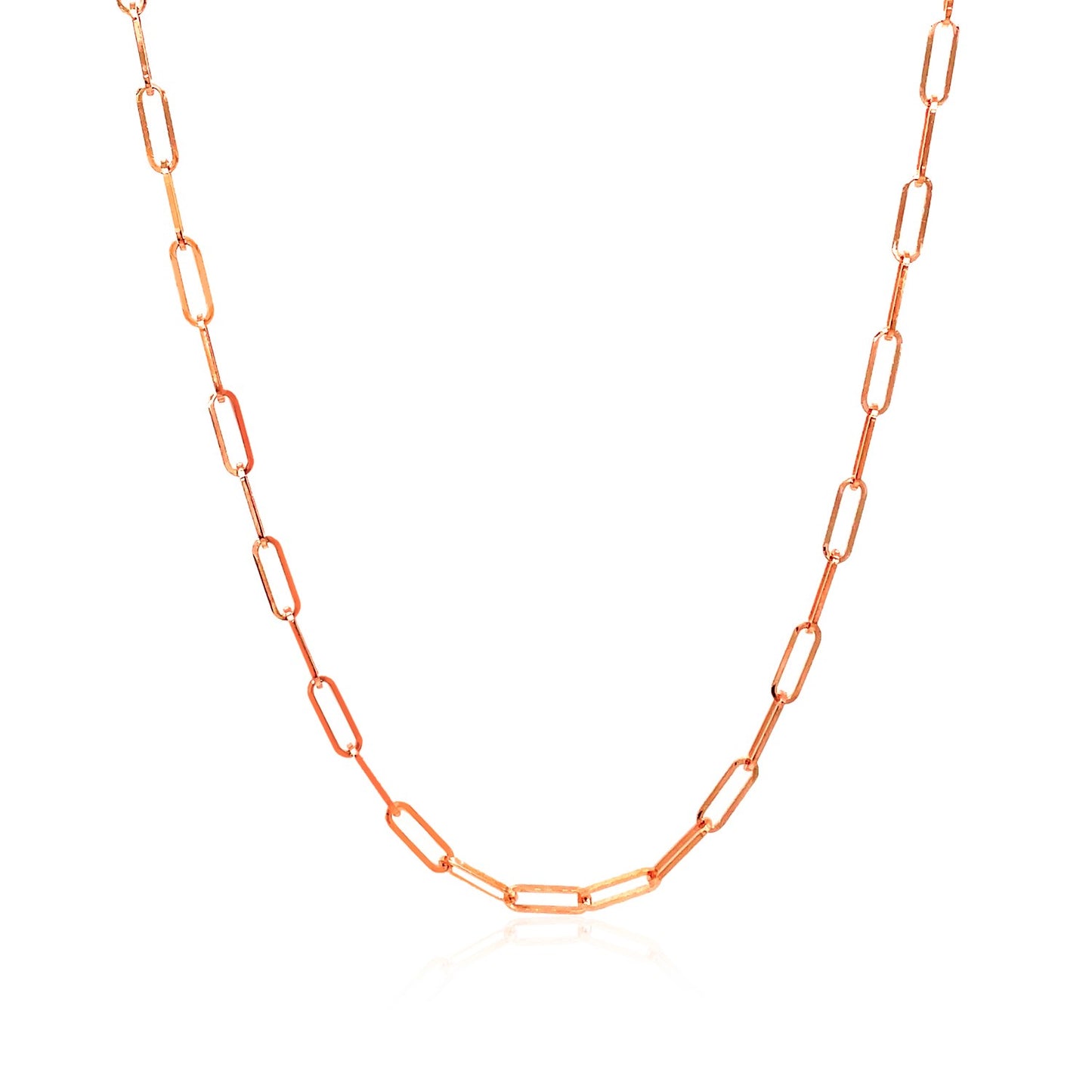 14K Rose Gold Delicate Paperclip Chain (2.10 mm)