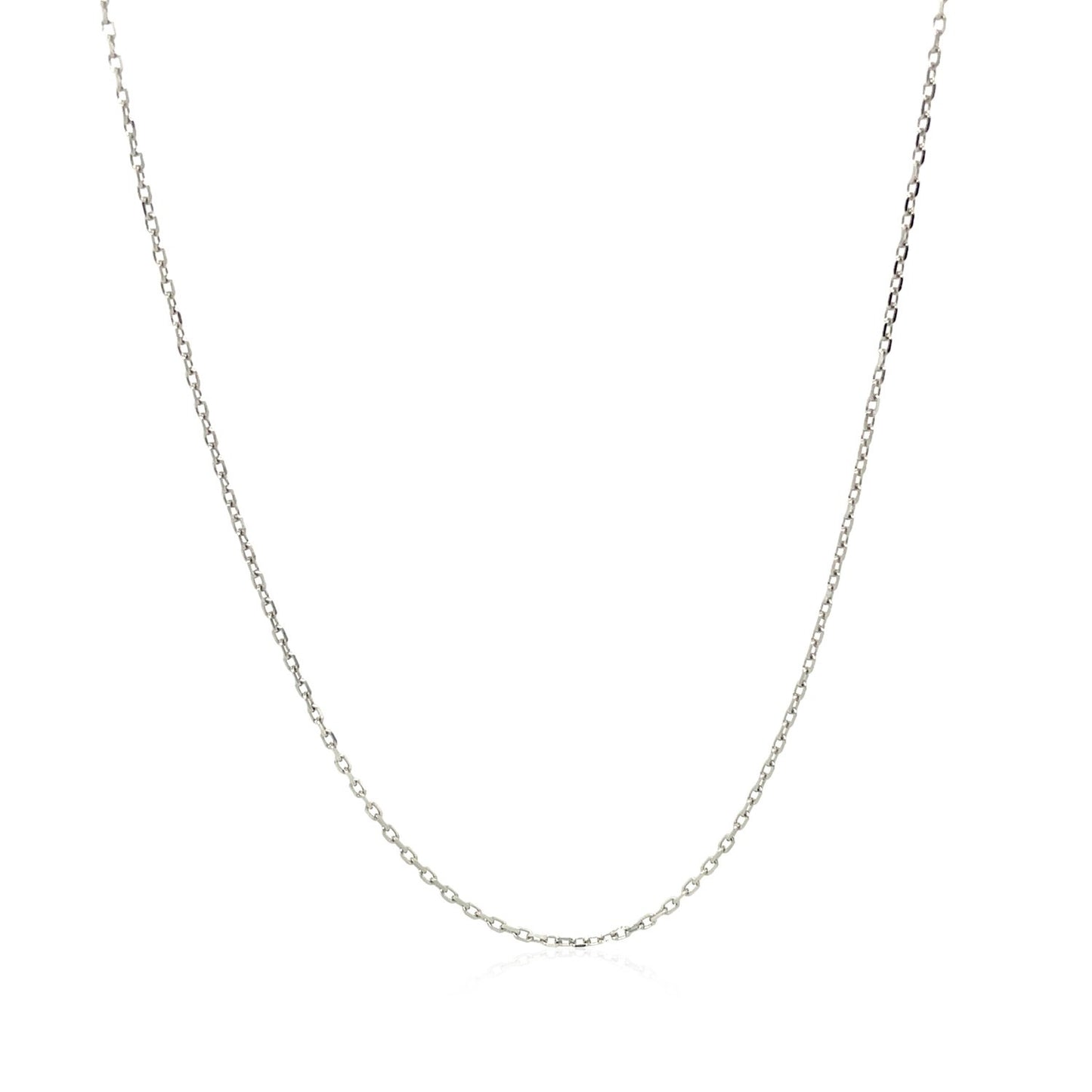 10k White Diamond Cut Cable Link Chain (0.87 mm)