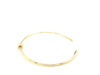 14k Yellow Gold Polished Cuff Bangle with Knot (5.50 mm)