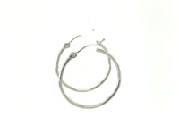 14k White Gold Polished Hoop Earrings (1.5x25mm)