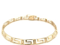 14k Yellow Gold Fancy Greek Key Motif Bracelet (6.35 mm)