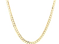 14k Two Tone Gold Pave Curb Chain (3.20 mm)