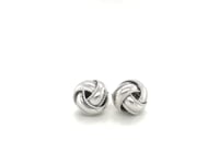 Textured and Polished Love Knot Earrings in Sterling Silver(13mm)