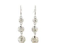 Sterling Silver Layered Textured Ball Dangling Earrings