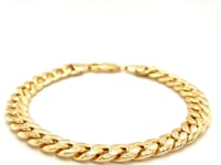 14k Yellow Gold Miami Cuban Semi Solid Bracelet (8.00 mm)