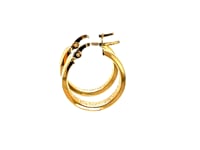 14k Yellow Gold Greek Key Small Hoop Earrings