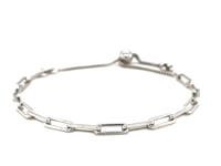 Sterling Silver Paperclip Chain Adjustable Bracelet (3.80 mm)