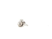 14k White Gold Spherical Stud Earrings (7.0 mm)