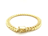 14k Yellow Gold Classic Miami Cuban Solid Bracelet (8.20 mm)