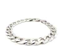 Rhodium Plated Sterling Silver Curb Style Bracelet (11.60 mm)