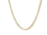 14k Two Tone Gold Pave Curb Chain (2.60 mm)