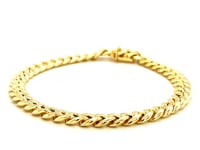 14k Yellow Gold Semi Solid Miami Cuban Bracelet (6.60 mm)