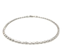 14k White Gold Heart Bracelet (3.00 mm)