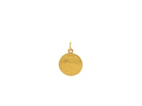 14k Two Tone Gold Round Angel Medal Pendant