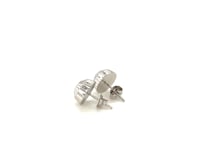 Flat Style Diamond Cut Stud Earrings in 14k White Gold(8mm)