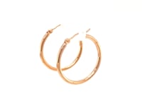 14k Rose Gold Polished Hoop Earrings (2x25mm)