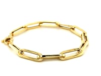 14K Yellow Gold Extra Wide Paperclip Chain Bracelet (6.10 mm)