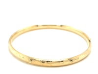 10k Yellow Gold Botanical Pattern Florentine Bangle (5.00 mm)