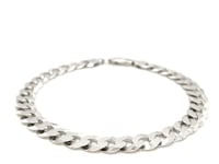 Rhodium Plated Sterling Silver Curb Style Bracelet (7.90 mm)