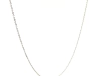 14k White Gold Oval Cable Link Chain (0.85 mm)