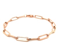 14K Rose Gold Bold Paperclip Chain Bracelet (4.20 mm)