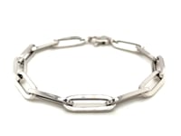 14K White Gold Extra Wide Paperclip Chain Bracelet (6.10 mm)