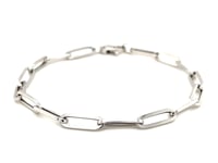 14K White Gold Bold Paperclip Chain Bracelet (4.20 mm)