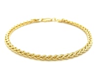 14k Yellow Gold Light Weight Wheat Bracelet  (3.20 mm)