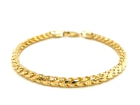 14k Yellow Gold Solid Diamond Cut Round Franco Bracelet (4.60 mm)