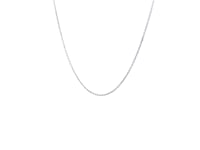 14k White Gold Diamond Cut Cable Link Chain (0.68 mm)