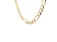 14K Yellow Gold Solid Pave Figaro Chain (5.90 mm)