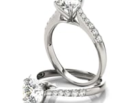 14k White Gold Round Cut Diamond Engagement Ring  (1 5/8 cttw)