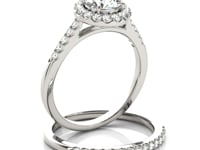 14k White Gold Halo Diamond Engagement Ring (1 3/8 cttw)