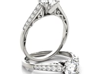 14k White Gold Cathedral Design Diamond Engagement Ring (1 1/4 cttw)