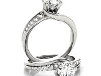 14k White Gold Bypass Style Round Diamond Ring (1 1/4 cttw)