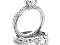 14k White Gold Fancy Prong Split Shank Diamond Engagement Ring (1 1/4 cttw)