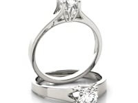 14k White Gold Prong Set Style Solitaire Diamond Engagement Ring (1/2 cttw)