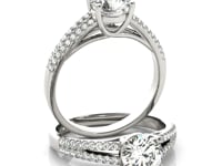 14k White Gold Split Shank Round Diamond Engagement Ring (1 1/8 cttw)